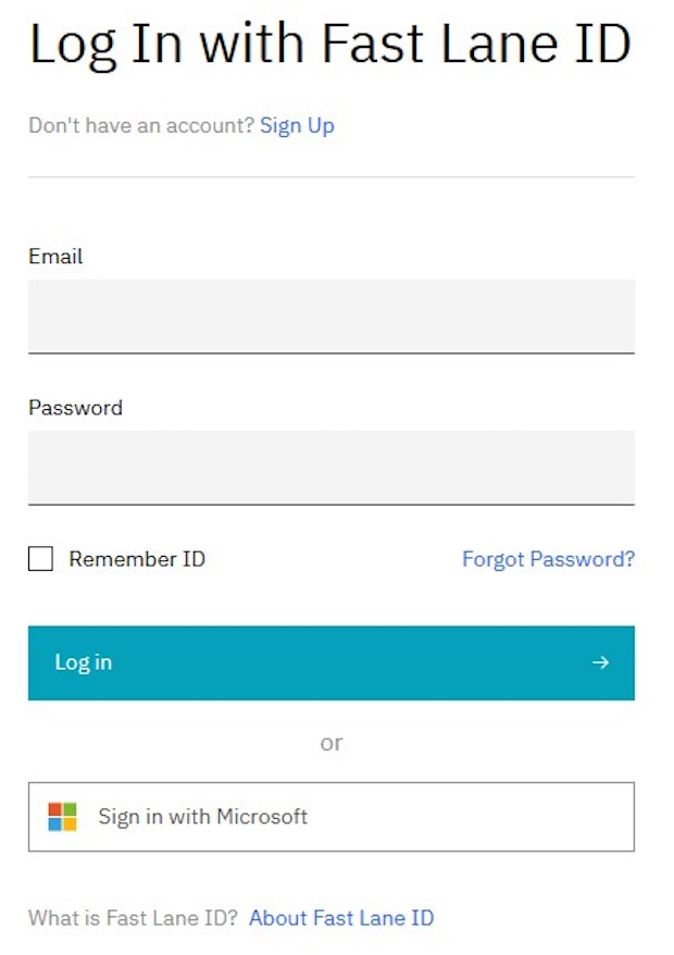 Login form with input for email and password and a sign-in button and sign-up link